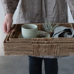 Handwoven Bamboo Tray Set of 3