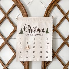 Hanging Christmas Countdown Calendar With Tree Magnet