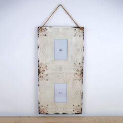 Hanging Embossed Metal Double Frame