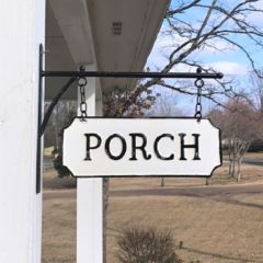 Hanging Metal Embossed Porch Sign