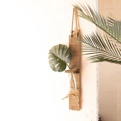 Hanging Recycled Wood Sconce With Bottle Vase