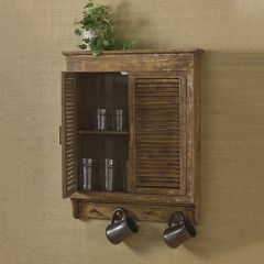 Hanging Wood Shutter Wall Cabinet