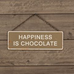 Happiness Is Chocolate Hanging Sign
