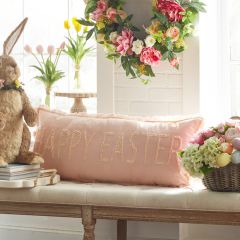Happy Easter Pink Lumbar Pillow