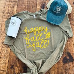 Happy Fall Y'all Olive Tee