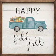 Happy Fall Y’all Truck Whitewash Wall Art