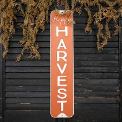Happy Harvest Vertical Metal Sign