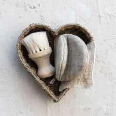 Heart Shaped Seagrass Basket Set of 2