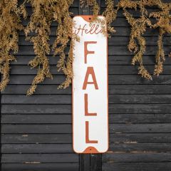 Hello Fall Vertical Metal Sign