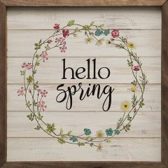 Hello Spring Framed Wall Sign