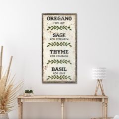 Herbs Meaning Vertical Hanging Canvas Art