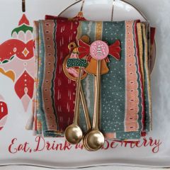 Holiday Accents Enameled Handle Spoon Set of 4