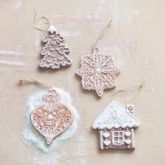 Holiday Gingerbread Ornament Set of 4