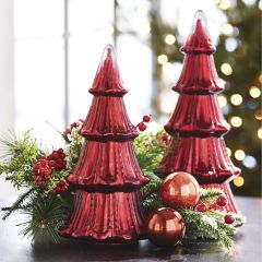 Holiday Mercury Glass Tree Set of 2