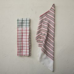 Holiday Plaids and Stripes Kitchen Towel Set of 3
