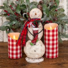 Holiday Snowman with Stocking Figurine