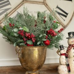 Holly Berry and Pine With Jingle Bell Pick