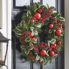 Holly Ornaments Wreath