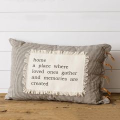 Home Patch Ticking Stripe Accent Pillow