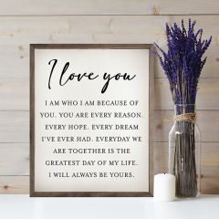 I Love You White Framed Wall Art