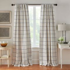 Indigo Stripe Linen Room Darkening Curtain Panel