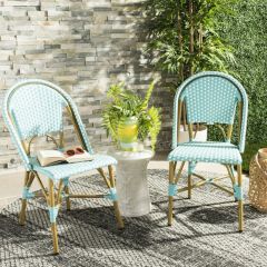 Indoor/Outdoor Teal Bistro Chair Set of 2