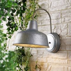 Industrial Chic Dome  Outdoor Wall Sconce Light Set of 2