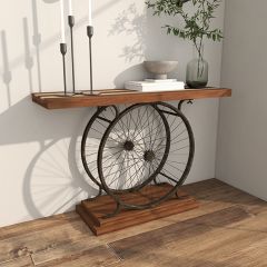 Industrial Farmhouse Bike Wheel Console