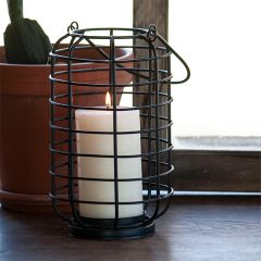 Industrial Farmhouse Handled Wire Candle Lantern