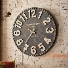 Industrial Farmhouse Round Wood Wall Clock