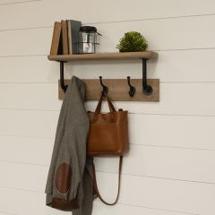 Industrial Pipe Coat Rack With Shelf