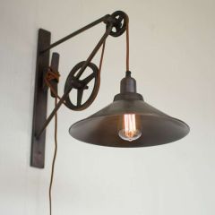 Industrial Wall Sconce With Double Pulley