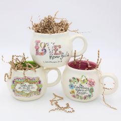Inspirational Farmhouse Ceramic Mug Collection Set of 3