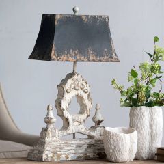 Iron and Wood Table Lamp