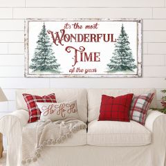 It's The Most Wonderful Time of The Year Canvas Wall Sign
