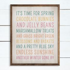 It's Time For Spring Pastel Framed Wall Sign