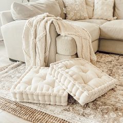 Ivory Classic Cottage Square Floor Cushion