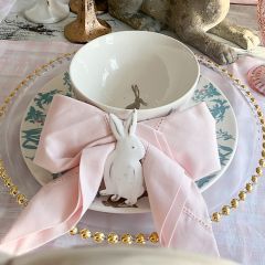 Jack Rabbit Ceramic Bowl With Flowers