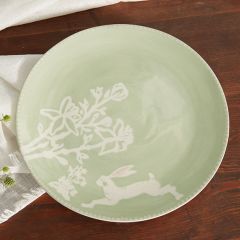 Jack Rabbit Green Ceramic Dinner Plate