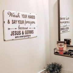 Jesus and Germs Metal Wall Plaque