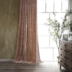 Jewel Tone Faux Silk Velvet Curtain Panel