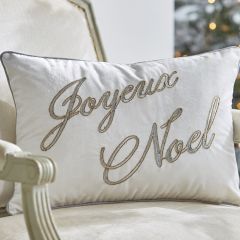 Joyeux Noel Embroidered Accent Pillow