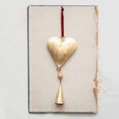 Keepsake Metal Heart Ornament Set of 2