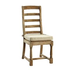 Ladderback Wood Side Chair With Cushion