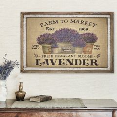 Lavender Market On Burlap Wall Art