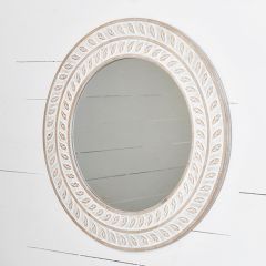 Leaf Pattern Wood Framed Mirror