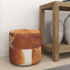 Leather Cowhide Ottoman