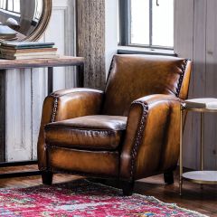 Leather Upholstered Reading Club Chair