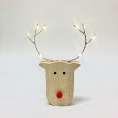 LED Wooden Reindeer Head