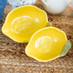 Lemon Shaped Stoneware Measuring Cups Set of 4
